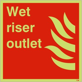 Wet Riser Outlet Glow In The Dark Sign