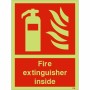 Glow in the Dark Fire Extinguisher Inside Sign
