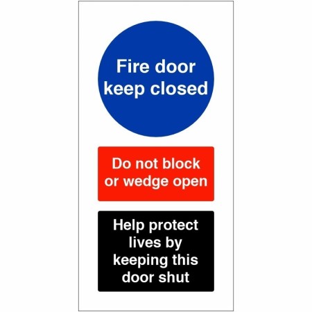Fire door keep closed help protect lives safety sign