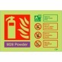  Photoluminescent M28 powder fire extinguisher ID safety sign for combustible metal fires