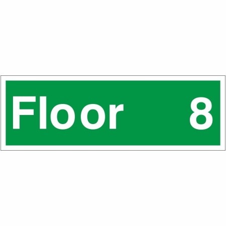 Floor 8 floor level identification safety sign