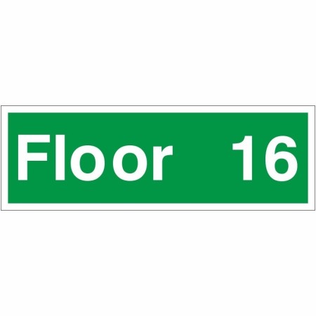 Floor 16 floor level identification safety sign