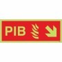  Photoluminescent PIB arrow down right fire safety sign for emergency wayfinding