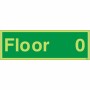 Glow in the dark Floor 0 floor identification safety sign