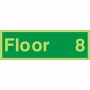 Glow in the dark Floor 8 floor identification safety sign