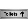 Toilets Arrow Up Door Sign